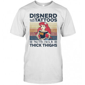 Mermaid Disnerd With Tattoos Pretty Eyes And Thick Thighs Retro T-Shirt